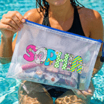 Personalised Artistic Name Waterproof Sandproof Pool Beach Bag Daily Use Summer Holiday Travel Beach Party Gift for Women