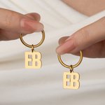 Personalised Initial and Number Ear Clips Minimalist Jewellery Daily Use Anniversary Birthday Gift for Her