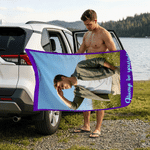 Personalisierte Foto-Collage übergroße schnell trocknende magnetische Strandtuch mit Text Sommerurlaub Zubehör Geburtstag Geschenk für Freund Familie