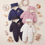 Personalised Cute Bear Name Design Baby Jumpsuit with Name  Winter Use Baby Shower Birthday Gift for Newborn 3-18 Month Baby