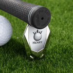 Elementi personalizzati per il golf Strumento per la riparazione delle scanalature Set di clip magnetiche per cappelli con iniziali del nome e custodia Regalo di compleanno per il giorno del gioco per
