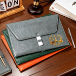 Personalized Scales of Justice Waterproof PU Leather A4 File Folder with Name Business Trip Essentials Office Birthday Gift for Office Worker Lawyer