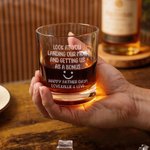 Personalized Look At You Landing My Mom and Getting Me as A Bonus 16 oz Pint Glass Father’s Day Birthday Gift for Bonus Dad Stepfather