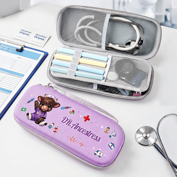Personalized Cute Highland Cow Stethoscope Case with Text Birthday Nurse Graduation Appreciation Gift for Nurse Doctor