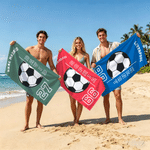 Personalized Soccer Quick Dry Oversized Beach Towel with Name Number and Team Name Birthday Summer Beach Party Gift for Sports LoversFamily Friends