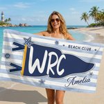 Personalisierte Wimpel schnell trocknen überdimensionale Strandtuch mit Schulnamen und Namen Travel Essentials Beach Party Graduation Geschenk für Freunde Absolventen