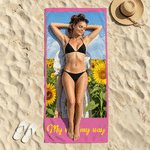 Personalisierte Foto-Collage übergroße schnell trocknende magnetische Strandtuch mit Text Sommerurlaub Zubehör Geburtstag Geschenk für Freund Familie
