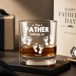 Verre à whisky Rock de 10 oz avec nom de famille et 1 à 6 noms Cadeau de fête des pères personnalisé