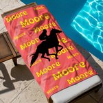 Personalized Horse Owner Silhouette Quick Dry Oversized Gradient Beach Towel with Name Travel Essentials Beach Party Gift for Equestrian Horse Lover