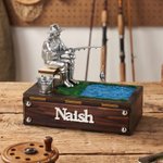 Personalised 3D Fishing Figurine with Name Office Desk Decoration Birthday Father's Day Gift for Fisherman Dad Man