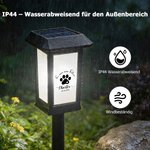 Personalisierte Solar-Gedenkleuchte mit Haustier-Pfotenabdruck | mit Namen und Text | Garten-Deko | Erinnerungslicht | Trauergeschenk für Tierbesitzer