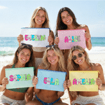 Personalised Artistic Name Waterproof Sandproof Pool Beach Bag Daily Use Summer Holiday Travel Beach Party Gift for Women