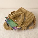 Borsa a tracolla in velluto a coste con nome ricamato personalizzato Regalo di compleanno per la scuola per bambini e bambine