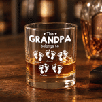 Verre à whisky Rock de 10 oz avec nom de famille et 1 à 6 noms Cadeau de fête des pères personnalisé