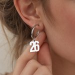Personalised Initial and Number Ear Clips Minimalist Jewellery Daily Use Anniversary Birthday Gift for Her