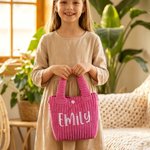 Borsa a tracolla in velluto a coste con nome ricamato personalizzato Regalo di compleanno per la scuola per bambini e bambine