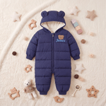 Personalised Cute Bear Name Design Baby Jumpsuit with Name  Winter Use Baby Shower Birthday Gift for Newborn 3-18 Month Baby