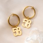 Personalised Initial and Number Ear Clips Minimalist Jewellery Daily Use Anniversary Birthday Gift for Her