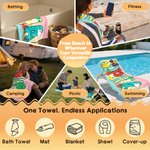 Personalized Colorful Doodle Letter Absorbent Beach Towel and Bag with Name Daily Use Beach Party Gift for Woman Girl