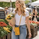 Henkilökohtainen Line Art Style Birth Flower PU Nahka Crossbody laukku nimi ja kosketusnäytön ikkuna Travel Päivittäinen käyttö Syntymäpäivä lahja naisille