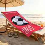 Personalized Soccer Quick Dry Oversized Beach Towel with Name Number and Team Name Birthday Summer Beach Party Gift for Sports LoversFamily Friends