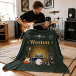 Acogedora manta personalizada con nombre Guitarra eléctrica Uso diario Decoración del hogar Regalo de fiesta para músico Amante de la música