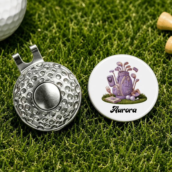 Personalised Golf Bag Magnetic Hat Clip Golf Ball Marker with Name Birthday Game Day Gift for Golf Player