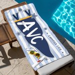 Personalisierte Wimpel schnell trocknen überdimensionale Strandtuch mit Schulnamen und Namen Travel Essentials Beach Party Graduation Geschenk für Freunde Absolventen