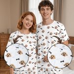 Personalised Multi-Colour Face Photo Pet Photo Women Men Pyjamas Set Home Wear Valentine's Day Anniversary Gift for Couple Pet Lovers