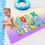 Serviette de plage en microfibre à séchage rapide personnalisée Cousin Crew Name Fantasy Gradient-Color Quick Dry Summer Vacation Birthday Gift for Kids Family Friends