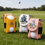Personalisierte Multicolor Golf Elemente PU Leder Golfball Tasche mit Namen und Golf Tee Geburtstag Vatertag Geschenk für Golf-Enthusiasten