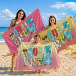 Serviette de plage en microfibre à séchage rapide personnalisée Cousin Crew Name Fantasy Gradient-Color Quick Dry Summer Vacation Birthday Gift for Kids Family Friends