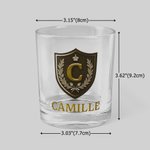 Personalisierte Luxus Crown Classic Badge Initial Rock Whiskey Glas mit Namen Geburtstag Vatertag Geschenk für Mann Papa Ehemann Groomsman