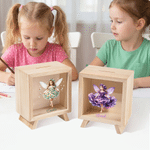 Personalised Birth Flower Fairy Pattern Wooden Money Box Piggy Bank with Name Room Decor Children's Day Birthday Gift for Girls Kids