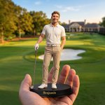Gepersonaliseerd Foto in 3D Golffiguur Ornament met Tekst Desktop Decor Verjaardagsteam Cadeau voor Golfliefhebbers