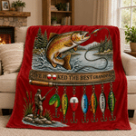 Personalised We Hooked The Best Papa Soft Throw Blanket with Name Home Decor Father's Day Birthday Gift for Dad Grandpa Fishing Lover