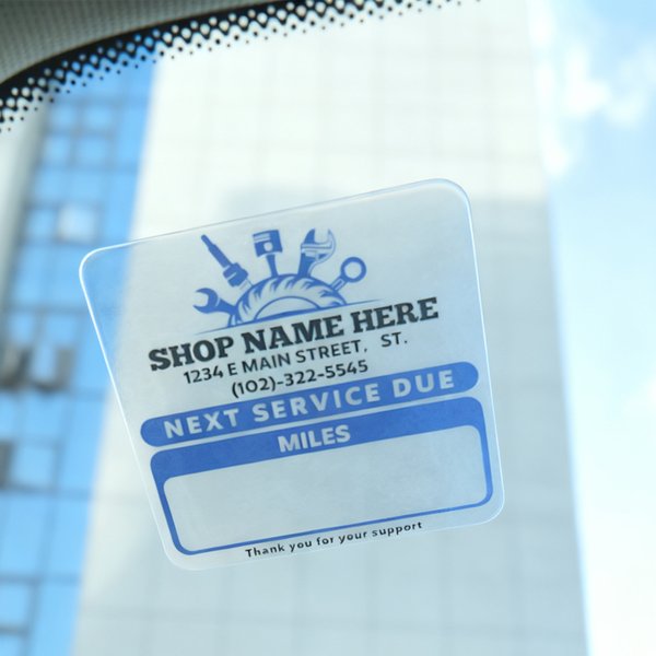 Personalized Multicolour Oil Change Windshield Stickers with Car Business Name  Clear Next Service Due Labels Daily Gift for Car Business Customer