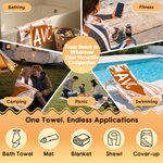 Personalisierte Wimpel schnell trocknen überdimensionale Strandtuch mit Schulnamen und Namen Travel Essentials Beach Party Graduation Geschenk für Freunde Absolventen