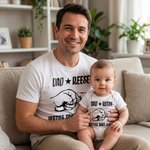 Personalised Our First Father's Day Together Father and Baby Matching Set 100% Cotton Shirt with Names Father's Day Gift for Baby New Dad