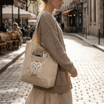 Personalizzato Cartoon nascita Flower Girl Grande Tote Bag in velluto a coste con nome Compleanno Damigella d'onore Proposta regalo per le donne Ragazze