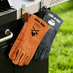 Guanti da grigliata personalizzati con motivo BBQ, resistenti al calore e con nome Regalo per la festa del papà per il nonno amante del barbecue