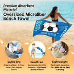 Personalized Soccer Quick Dry Oversized Beach Towel with Name Number and Team Name Birthday Summer Beach Party Gift for Sports LoversFamily Friends