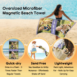 Personalisierte Foto-Collage übergroße schnell trocknende magnetische Strandtuch mit Text Sommerurlaub Zubehör Geburtstag Geschenk für Freund Familie