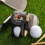 Personalisierte Multicolor Golf Elemente PU Leder Golfball Tasche mit Namen und Golf Tee Geburtstag Vatertag Geschenk für Golf-Enthusiasten