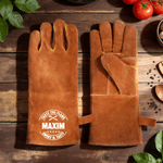 Guanti da grigliata personalizzati con motivo BBQ, resistenti al calore e con nome Regalo per la festa del papà per il nonno amante del barbecue