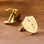 Personalizada Corona Escudo Escudo de la familia Un par de iniciales Hombres Gemelos con nombre Accesorios de vestir Regalo del Día del Padre para el padre Abuelo