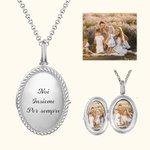 Collana personalizzata con medaglione ovale con 2 foto e testo - Regalo per festa della mamma e compleanni per donne