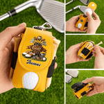 Personalisierte Multicolor Golf Elemente PU Leder Golfball Tasche mit Namen und Golf Tee Geburtstag Vatertag Geschenk für Golf-Enthusiasten