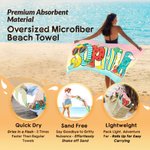 Personalized Colorful Doodle Letter Absorbent Beach Towel and Bag with Name Daily Use Beach Party Gift for Woman Girl