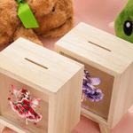 Personalised Birth Flower Fairy Pattern Wooden Money Box Piggy Bank with Name Room Decor Children's Day Birthday Gift for Girls Kids